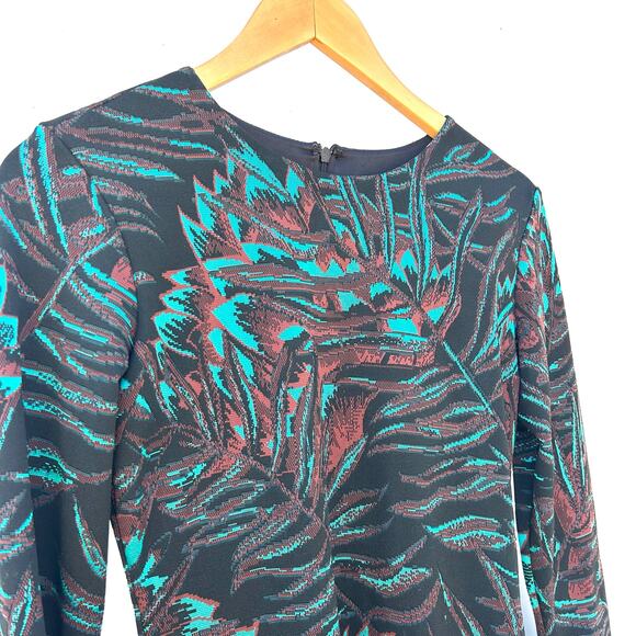 Mara Hoffman Herbarium Jacquard Long Sleeve Knit Mini Dress Green Foliage Medium - Picture 6 of 9